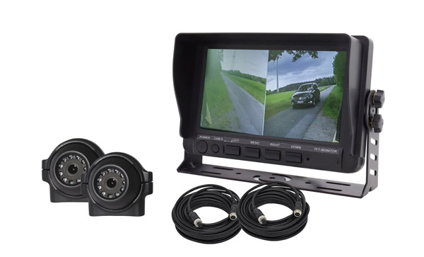 Backup camera system with two cameras